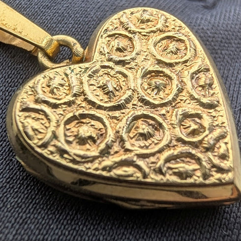 復古金心型小盒吊飾與項鍊